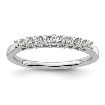 14K White Gold 9-Stone Shared Prong (Holds 9-2.0mm Round) Diamond Band Mounting