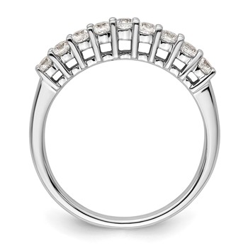 14K White Gold 9-Stone Shared Prong (Holds 9-2.3mm Round) Diamond Band Mounting — alternate view