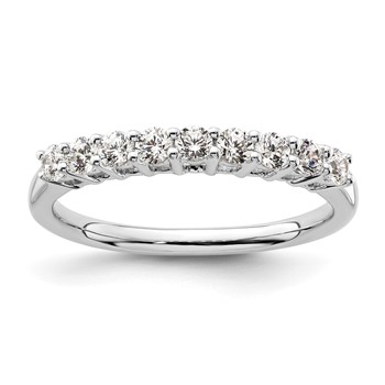 14K White Gold 9-Stone Shared Prong (Holds 9-2.3mm Round) Diamond Band Mounting