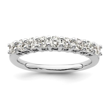 14K White Gold 9-Stone Shared Prong (Holds 9-2.7mm Round) Diamond Band Mounting