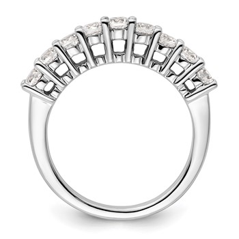 14K White Gold 9-Stone Shared Prong (Holds 9-3.0mm Round) Diamond Band Mounting — alternate view