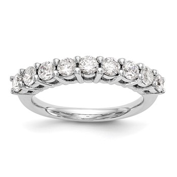 14K White Gold 9-Stone Shared Prong (Holds 9-3.2mm Round) Diamond Band Mounting