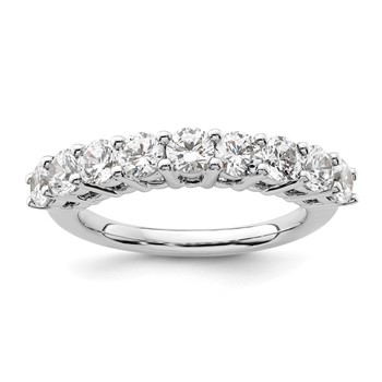 14K White Gold 9-Stone Shared Prong (Holds 9-3.6mm Round) Diamond Band Mounting