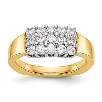 14K Two-tone Diamond Band