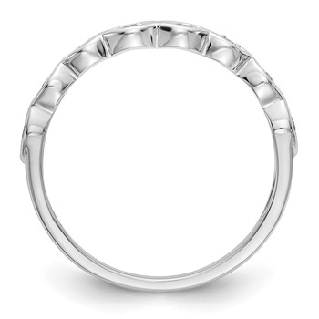 14K White Gold (Holds 8-1.3mm Round) Contoured Wedding Band Mounting — alternate view