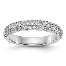 Image of 14k White Gold 1/2 carat Lab Grown Diamond VS/SI+ G+ Complete Micro Pavé Band