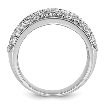 14k White Gold 2 carat Lab Grown Diamond VS/SI+ G+ Complete Pavé Fashion Band — alternate view