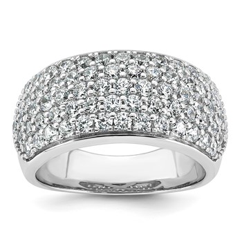 14k White Gold 2 carat Lab Grown Diamond VS/SI+ G+ Complete Pavé Fashion Band