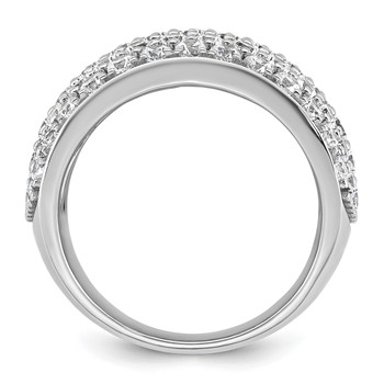 14k White Gold 3 carat Lab Grown Diamond VS/SI+ G+ Complete Pavé Fashion Band — alternate view