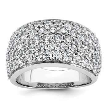 14k White Gold 3 carat Lab Grown Diamond VS/SI+ G+ Complete Pavé Fashion Band