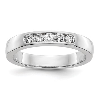 14k White Gold 5-Stone (Holds 5-2.4mm Round) Channel Band Mounting (Closed)