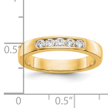 14k Yellow Gold 5-Stone (Holds 5-2.4mm Round) Channel Band Mounting (Closed) — alternate view