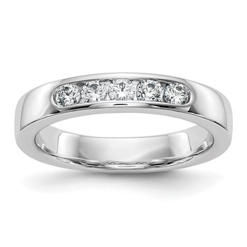 14k White Gold 5-Stone (Holds 5-2.6mm Round) Channel Band Mounting (Closed)