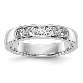 14k White Gold 5-Stone (Holds 5-2.9mm Round) Channel Band Mounting (Closed)