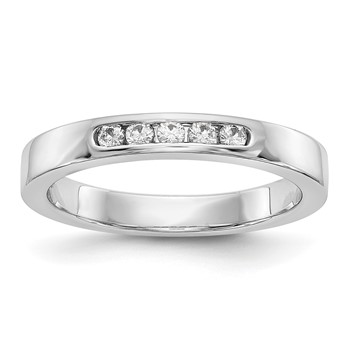 14k White Gold 5-Stone (Holds 5-1.9mm Round) Channel Band Mounting (Closed)