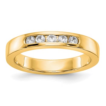 14k Yellow Gold 5-Stone (Holds 5-2.3mm Round) Channel Band Mounting (Closed)