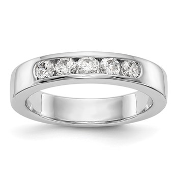14k White Gold 5-Stone (Holds 5-2.9mm Round) Channel Band Mounting (Closed)