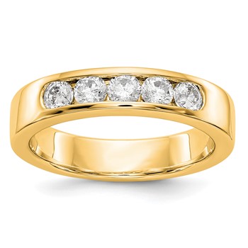 14k Yellow Gold 5-Stone (Holds 5-3.1mm Round) Channel Band Mounting (Closed)