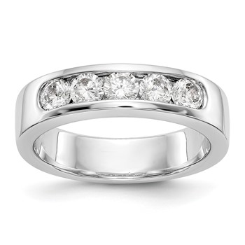 14k White Gold 5-Stone (Holds 5-3.4mm Round) Channel Band Mounting (Closed)