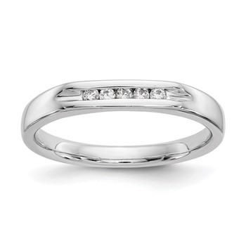 14K White Gold 5-Stone (Holds 5-1.6mm Round) Open Channel Band Mounting
