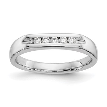 14K White Gold 5-Stone (Holds 5-1.9mm Round) Open Channel Band Mounting