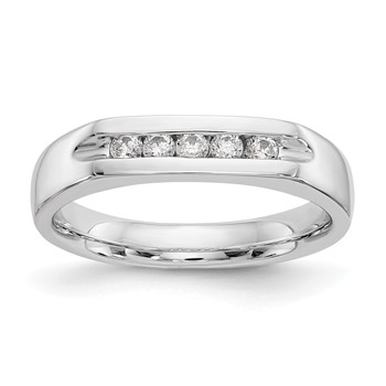 14K White Gold 5-Stone (Holds 5-2.1mm Round) Open Channel Band Mounting
