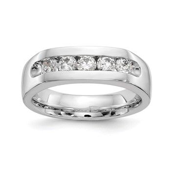 14K White Gold 5-Stone (Holds 5-3.1mm Round) Open Channel Band Mounting