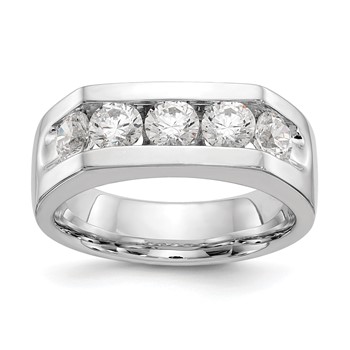14K White Gold 5-Stone (Holds 5-4.00mm Round) Open Channel Band Mounting