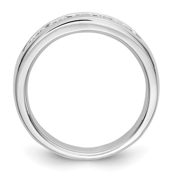 14k White Gold 5-Stone (Holds 5-3.4mm Round) Open Channel Band Mounting — alternate view