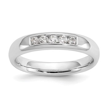 14K White Gold 5-Stone (Holds 5-2.1mm Round) Closed Channel Band Mounting
