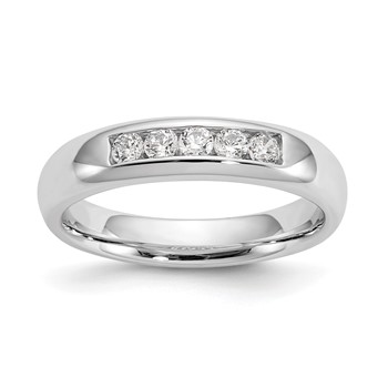 14K White Gold 5-Stone (Holds 5-2.3mm Round) Closed Channel Band Mounting