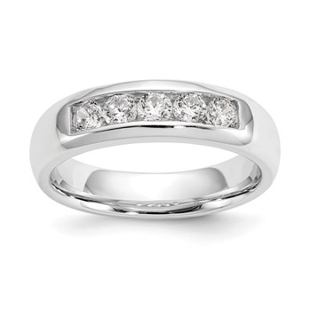 14K White Gold 5-Stone (Holds 5-2.9mm Round) Closed Channel Band Mounting