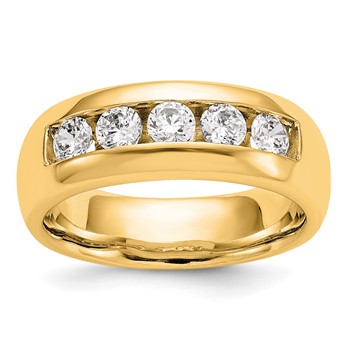 14K Yellow Gold 5-Stone Diamond Channel Band Mounting