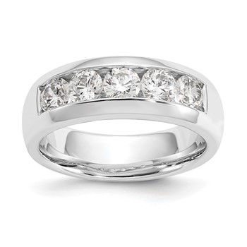 14K White Gold 5-Stone (Holds 5-4.00mm Round) Closed Channel Band Mounting