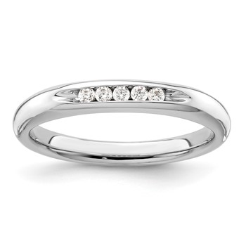 14K White Gold 5-Stone (Holds 5-1.6mm Round) Open Channel Band Mounting