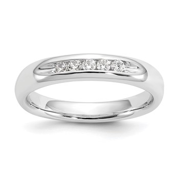 14K White Gold 5-Stone (Holds 5-1.9mm Round) Open Channel Band Mounting