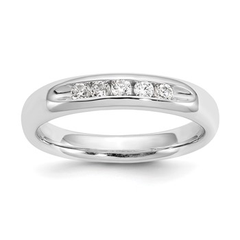 14K White Gold 5-Stone (Holds 5-2.1mm Round) Open Channel Band Mounting