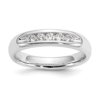 14K White Gold 5-Stone (Holds 5-2.3mm Round) Open Channel Band Mounting