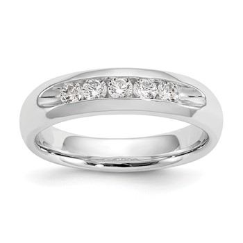 14K White Gold 5-Stone (Holds 5-2.5mm Round) Open Channel Band Mounting