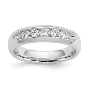 14K White Gold 5-Stone (Holds 5-2.7mm Round) Open Channel Band Mounting