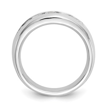 14K White Gold 5-Stone (Holds 5-3.4mm Round) Open Channel Band Mounting — alternate view