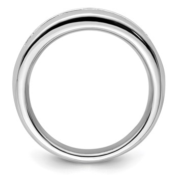 14K White Gold 5-Stone (Holds 5-3.7mm Round) Open Channel Band Mounting — alternate view