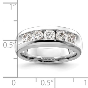 14K White Gold 5-Stone (Holds 5-4.00mm Round) Open Channel Band Mounting — alternate view