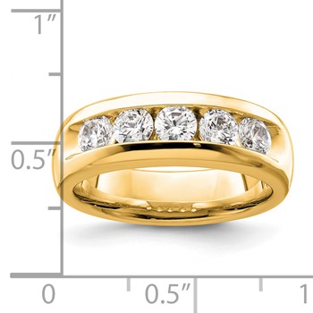 14K Yellow Gold 5-Stone (Holds 5-3.7mm Round) Open Channel Band Mounting — alternate view
