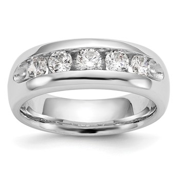 14K White Gold 5-Stone (Holds 5-4.00mm Round) Open Channel Band Mounting