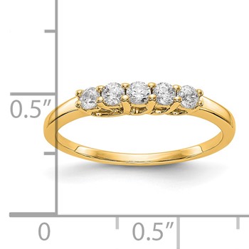 14K Yellow Gold 5-Stone Diamond Band Mounting — alternate view