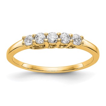 14K Yellow Gold 5-Stone Diamond Band Mounting
