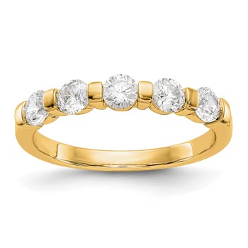 14K Yellow Gold 5-Stone Diamond Band Mounting