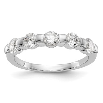 14K White Gold 5-Stone Channel-set (Holds 5-3.7mm Round) Diamond Band Mounting