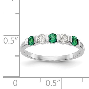 14k White Gold w/Emerald Band Mounting — alternate view